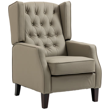 Faux Leather Accent Chair with Thick Padding for Living Room, Bedroom, Home Office