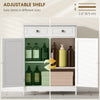 Freestanding Bathroom Floor Cabinet, Organizer Floor Tower with 2 Door, 2 Drawers, Adjustable Shelf, White
