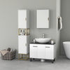 2-Piece Bathroom Storage Cabinet Set, Bathroom Cabinets with Adjustable Shelves, Free Standing, Wall-Mounted, White
