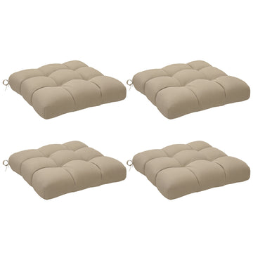 4-Piece Seat Cushion Pillows Replacement, Patio Chair Cushions Set with Ties for Indoor Outdoor