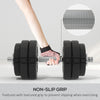 Soozier 2 x 33 lbs Adjustable Dumbbells Weight Set Dumbbell Hand Weight Barbell for Body Fitness Lifting Training for Home Office Gym, Black