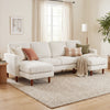 Sectional Sofa, Corduroy U Shaped Couch with Double Chaise and Spring Cushions, 2200lb Capacity