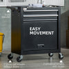 2-Drawer Rolling Tool Chest on Wheels, Metal Tool Cabinet for Warehouse, Workshop and Garage, Black