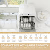 Portable Dishwasher, Counter Dishwasher with 4 Place Settings, 5 Washing Programs, Air-Dry Function, 6L Water Tank, White