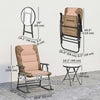3-Piece Outdoor Foldable Rocking Chair Set, Light Brown