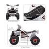 6V Quad Kids Electric Car with Wear-resistant Wheels, for Boys and Girls Aged 18-36 Months, White