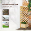 Raised Garden Bed Wood Planter with Trellis for Vine Climbing, 16