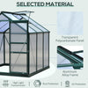 Greenhouse Garden, Green House, Outdoor Greenhouse Kit, PC Board with Sliding Door, 6.2' x 6.3' x 6.6'