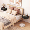 Modern Floating Nightstands Set of 2, Wall Mounted Bedside Tables with Wave Drawer White