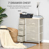Dresser for Bedroom with 7 Drawers, Chest of Drawers with Metal Frame, Fabric Dresser for Living Room, Light Grey