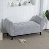 Upholstered Storage Bench with Arms, Modern Ottoman Bench for Bedroom, Entryway, and Living Room