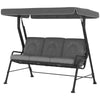 3-Person Porch Swing Chair, Patio Swing Bench with Adjustable Canopy, Removable Thicken Cushion and Weather Resistant Steel Frame for Outdoor, Garden, Poolside, Light Grey