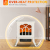 Electric Fireplace Heater, Freestanding Fireplace Stove with Realistic Flame, Overheat Protection, 750W/1500W, Beige