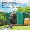 9.1'x6.4'x6.3' Garden Storage Shed w/ Foundation Kit Metal Tool Storage House w/ Double Doors, Green