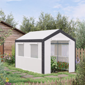 6.6' x 10' x 7' Heavy Duty Walk-In Greenhouse Vegetable Seed Growth Tent Outdoor Plant Growing Tunnel Warm House Flower Shed Backyard, White