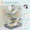 4-Level Large Hamster Cage with DIY Tubes, Water Bottle, Food Dish, Hut, Exercise Wheels, Grey