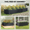 Vinyl Raised Garden Bed Kit, 6.5 x 2 x 1ft Elevated Garden Box with Divider and Open Bottom, Grey Wood Effect