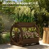 2-Tier Raised Garden Bed, Wooden Wagon Planter Boxes with Drainage Holes, for Vegetables Flowers Herbs, Carbonized