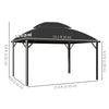 13' x 10' Patio Gazebo, Double Roof Outdoor Gazebo Canopy Shelter with Curtains and Aluminium Frame for Garden, Black