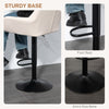 Swivel Barstools Set of 2 Adjustable Bar Stools with Footrest Armrests and PU Leather Back for Dining Room, Cream White