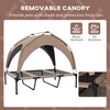 Raised Dog Bed Cooling Dog Cot w/ Canopy Washable Breathable Mesh, for Large Dogs, Coffee