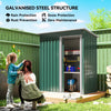 5 x 3 FT Outdoor Storage Shed with Sliding Door and Sloped Roof, Steel Frame Garden Shed Tool Equipment, Green