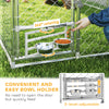 Outdoor Dog Run w/ Adjustable & Rotating Bowls, Water-Resistant UV-Resistant Cover, Secure Lock, 6.6' x 6.6' x 5.1'