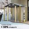7.7' x 6.5' Outdoor Metal Garden Shed House Hut Gardening Tool Storage with Ventilation