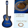Soozier 38 Inch Full Size Classical Acoustic Electric Guitar Premium Gloss Finish with Strings, Picks, Shoulder Strap and Case Bag, Blue