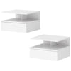 Floating Nightstand Set of 2, Wall Mounted Bedside Table with Drawer and Shelf, Small Night Stand for Bedroom