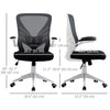 Mesh Office Chair Swivel Task Desk Chair with Lumbar Back Support, Flip-Up Arm, Adjustable Height Office, Grey/Black