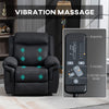 Manual Recliner Chair with Vibration Massage, Side Pockets, Microfibre Reclining Chair for Living Room