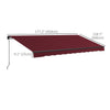 13' x 10' Retractable Awning, 280gsm UV Resistant Sunshade Shelter, for Deck, Balcony, Yard