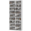 9-Tier DVD Shelf with 18 Compartments and 14 Adjustable Shelves, Holds 640 CDs, 360 DVDs or 430 Blu-rays, White