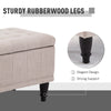 Storage Ottoman, Linen Fabric End of Bed Bench with Soft Close Lid, Button Tufted Storage Bench for Living Room, Entryway or Bedroom, 42