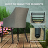 7 Piece Wicker Patio Furniture Set with Cushions, Umbrella Hole, Slatted Table Top, for Backyard, Porch, Garden, Balcony