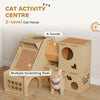 Multi-Level Cardboard Cat House, Corrugated Cardboard Play Condo with Scratching Pads for Indoor Kittens