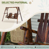 Wooden 2-Seat  A-Frame Porch Swing Rustic Patio Bench Outdoor Furniture  w/ Table