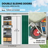 9x4 Outdoor Storage Shed Galvanized Steel Garden Shed with Foundation Kit, Ventilation & Doors, Green