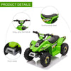 Kids Ride on ATV, 6V Battery Powered Quad Car with Forward, Reverse Switch, for Boys Girls 18-36 Months, Green