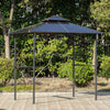 8' x 5' Hardtop Grill Gazebo, Aluminium BBQ Canopy Gazebo, Outdoor Canopy with Side Shelves & Double Roof