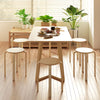Round Stackable Chairs Set of 4, 18-Inch Backless Stacking Stools for Kitchen, Dining Room, Office, Outdoors, Natural
