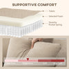 Sectional Couch with Integrated Seat, 3 Seater L-Shaped Sofa with Changeable Chaise, Spring Cushion, 2 Pillows, Beige