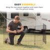 Foldable Metal Exercise Dog Playpen, Expandable Pet Fence Indoor Outdoor Use for Small Dogs, 20
