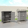 Wooden Garden Storage Shed Kit Wood Garage Tool Organisation Cabinet with 2 Door , 34