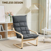 Modern Armchair, Upholstered Accent Chair with Curved Leg and Arm, Leisure Lounge Chair for Living Room, Dark Grey