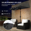 Half Outdoor Patio Umbrella with Solar LED Lights Half Umbrella with Crank 105.1