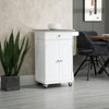 Kitchen Cart, Small Kitchen Island, Stainless Steel Top Utility Trolley on Wheels with Storage Drawer for Dining Room, Kitchen (White)