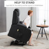 Electric Power Lift Chair, PU Leather Recliner Sofa with Footrest, Remote Control and Cup Holders, Black