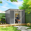 6' x 8.5' Outdoor Metal Garden Shed Utility Tool Storage Steel Backyard House, Light Grey